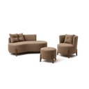 Ver imagem 3 de Kit Decorativo Sofá Curvo Orgânico + 01 Puff e Poltrona Luna Boucle Cappuccino - Montanaris Decor