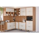 Ver imagem 1 de Cozinha Completa Eloise 11 Peças (3aéros+3balcões+1paneleiro+4complemento) Cz030 Freijo/off White
