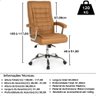 Kit Cadeira de Escritório Presidente Molas Ensacadas + 2 Cadeiras Base Fixa Presidente - Caramelo - 6
