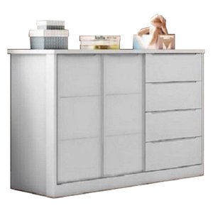 Cômoda Pérola Branca Com Porta - Phoenix Baby