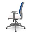 Ver imagem 3 de Cadeira Brizza Diretor Grafite Tela Azul Assento Vinil Branco Base Relaxplax Piramidal - 66342