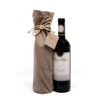Saco de Tecido Veludo Naja Bege Para Garrafa de Vinho Com Cordao - 3