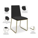 Ver imagem 4 de Kit 10 Cadeiras de Jantar Cozinha Industrial Lexa Veludo - Élpis Móveis - Preto - Dourada