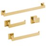 Kit Acessórios para Banheiro Inox Premium Dourado Brilhante 4 Peças - fino inox - 2