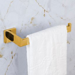 Kit Acessórios para Banheiro Inox Premium Dourado Brilhante 4 Peças - fino inox - 5