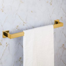 Kit Acessórios para Banheiro Inox Premium Dourado Brilhante 4 Peças - fino inox - 6