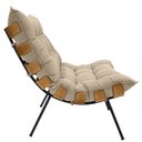 Ver imagem 4 de Poltrona Costela com Puff em Linho ou Veludo - Élpis Móveis - Linho Papiro