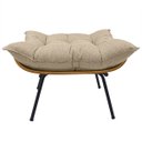 Ver mais imagens de Poltrona Costela com Puff em Linho ou Veludo - Élpis Móveis - Linho Papiro