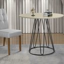 Ver imagem 2 de Mesa de Jantar Rubi Off White com Base de Metal Preta 1,0m