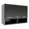 Gabinete Preto 3 Portas Para Kitnet Madeira Mdp - 1