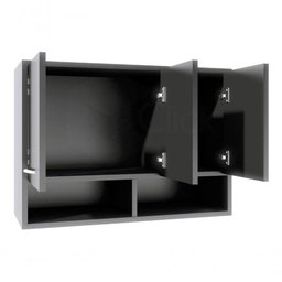 Gabinete Preto 3 Portas Para Kitnet Madeira Mdp - 2 Gabinete Preto 3 Portas Para Kitnet Madeira Mdp - 2