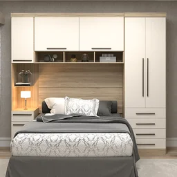 Guarda Roupa Dormitório Modulado Master Casal Queen 1,58 m - Avelã Rústico e Areia - Luciane M12 - 1