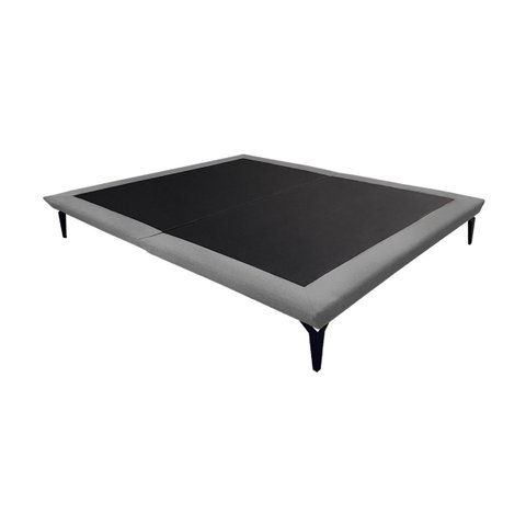 Base Box Cama Japonesa Toquio Casal Linho Cinza