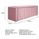 Ver imagem 3 de Kit Cabeceira E Calçadeira Baú Casal 140cm Suede Rosa Bebê