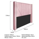 Ver imagem 4 de Kit Cabeceira E Calçadeira Baú Casal 140cm Suede Rosa Bebê