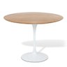 Mesa de Jantar Tulipa Saarinen Redonda 80cm - Freijó Base Branca - 1