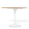 Mesa de Jantar Saarinen Redonda 90cm Tampo Freijó Base Branca - 2
