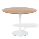 Ver imagem 1 de Mesa de Jantar Saarinen Redonda 90cm Tampo Freijó Base Branca