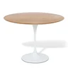 Mesa de Jantar Saarinen Redonda 90cm Tampo Freijó Base Branca - 1