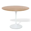 Ver imagem 1 de Mesa de Jantar Saarinen Redonda 90cm Tampo Freijó Base Branca