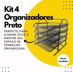 Bandeja Organizadora Quatro Prateleiras de Papel Documentos para Mesa de Escritório - 3