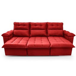 Sofá Retrátil Reclinável Verona 2,30m Suede Velut Molas Ensacadas - King House - 8