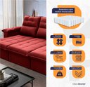 Ver imagem 3 de Sofá Retrátil Reclinável Verona 2,30m Suede Velut Molas Ensacadas - King House