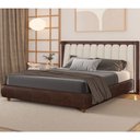 Ver imagem 3 de Cabeceira King com LED Yeon Courino Marrom / Linho Off White - Sallar Home