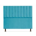 Ver imagem 2 de Kit Cabeceira + Calçadeira Baú Cancun Casal 140cm Suede - Ecotec Decor:Azul Turquesa
