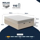 Ver imagem 2 de Cama Box Baú Casal com Colchão de Molas Ensacadas Luxury 138x188x62cm