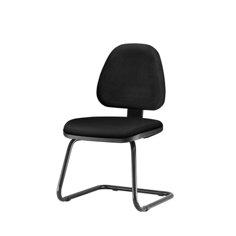 Cadeira Sky Assento Courino Base Fixa Preta - 54834