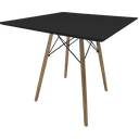 Ver imagem 1 de Mesa Jantar Quadrada Eiffel 80cm Preto Mdf Charles Eames