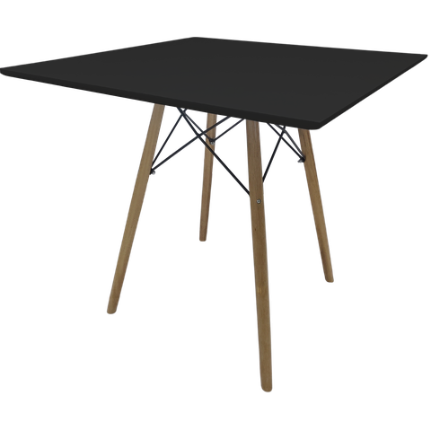Mesa Jantar Quadrada Eiffel 80cm Preto Mdf Charles Eames