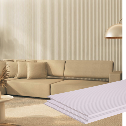 Painel Ripado Canelado/ondulado Branco 2750 X 445 X 9mm - Caixa com 4 Painéis = 5m2