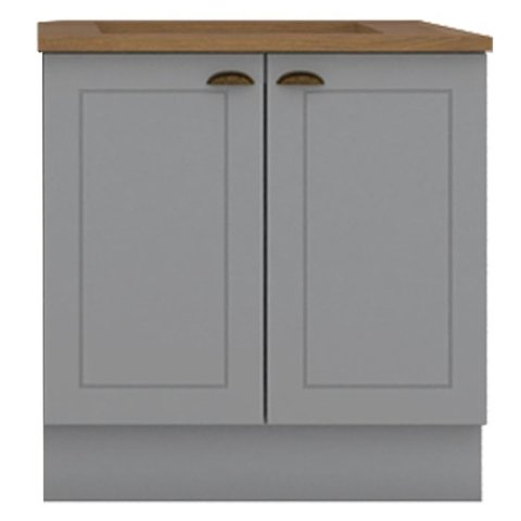 Balcao com Tampo para Cooktop 2p 80cm Americana Cinza Nature Henn