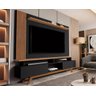 Rack com painel ripado grecia 1.8 sala de estar p/tv 72 pol-oferta:Preto/nature - 1