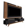 Rack com painel ripado grecia 1.8 sala de estar p/tv 72 pol-oferta:Preto/nature - 2