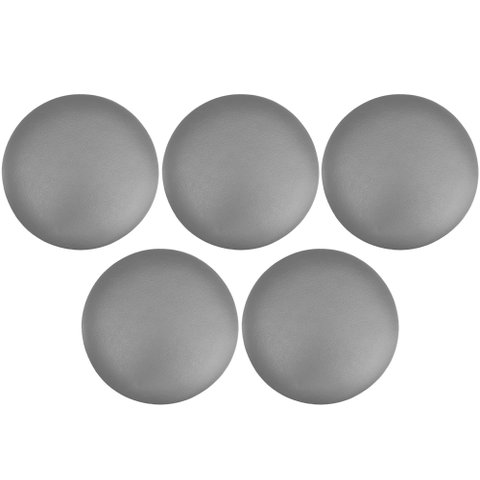 Kit 05 Assentos Redondo Banqueta Cadeira Estofados Poltronas H02 Corino Cinza 25 cm - Lyam Decor Ass