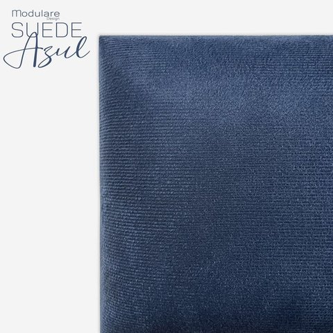 Cabeceira Estofada Kit com 18 Placas 30x40cm:suede Azul