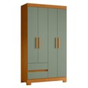 Ver mais imagens de Guarda-Roupa Infantil 04 Portas e 02 Gavetas Olímpia Verde/Cinamomo/Salvia