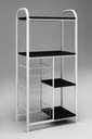Ver imagem 1 de Fruteira Tubular 3 Cestos 4 Tampos Mega ? Gol Decor Tampo Preto/base Branco
