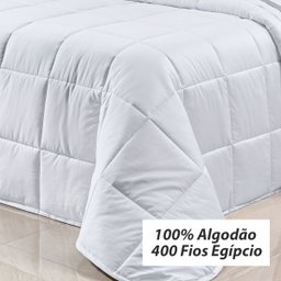 Kit Edredom Queen Dupla Face Branco 400 Fios Egípcio 100% Algodão 3 Peças - 2