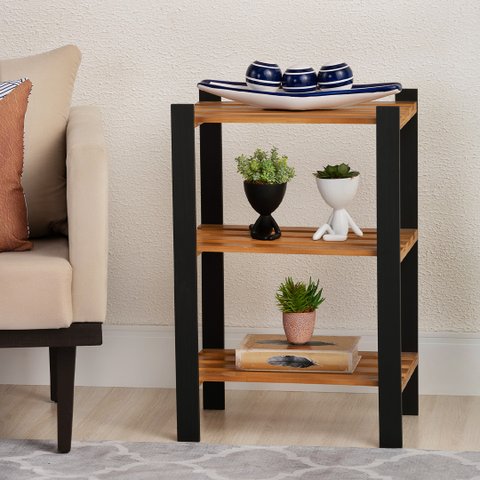 Estante Multiusotorre Natural & Colors 3 Prateleiras Along