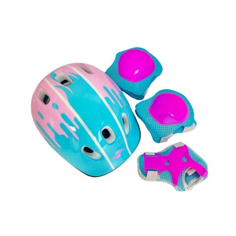 Kit Proteção e Capacete Infantil Completo 7 Peças -Sortido