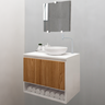 Gabinete para Banheiro 60cm com Cuba Nicho de Madeira Suspenso Casa - Brovália - 2