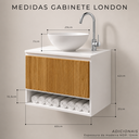 Ver imagem 2 de Gabinete para Banheiro 60cm com Cuba Nicho de Madeira Suspenso Casa - Brovália
