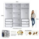 Ver imagem 7 de Guarda-Roupa Modulado 237cm com 6 Portas Cabideiros e Gavetas Integrato