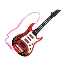 GUITARRA INFANTIL ESTILO PROFISSIONAL ROCK STAR ELETRICA MUSICAL VIOLAO CRIANÇA COM SOM E LUZ - 2