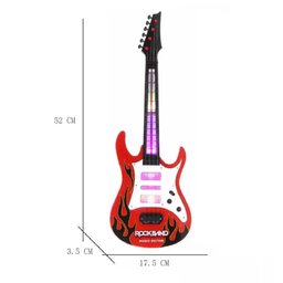 GUITARRA INFANTIL ESTILO PROFISSIONAL ROCK STAR ELETRICA MUSICAL VIOLAO CRIANÇA COM SOM E LUZ - 4
