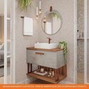 Ver imagem 5 de Gabinete para Banheiro 80 Cm 100% Mdf Nicho 1 Porta Basculante Duna Mgm Móveis Cimento/freijo
